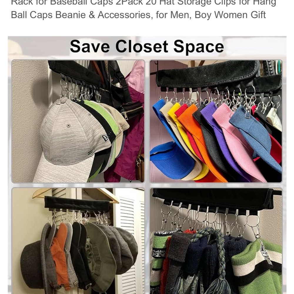NWOT 12 Hat Organizer Holder for Hanger